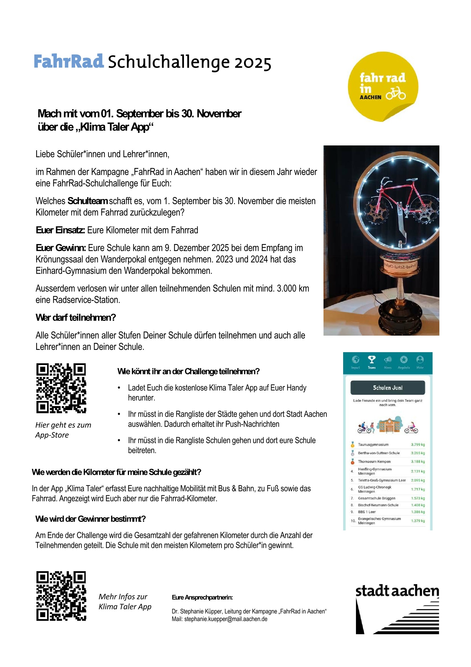Flyer Schulchallenge 2025