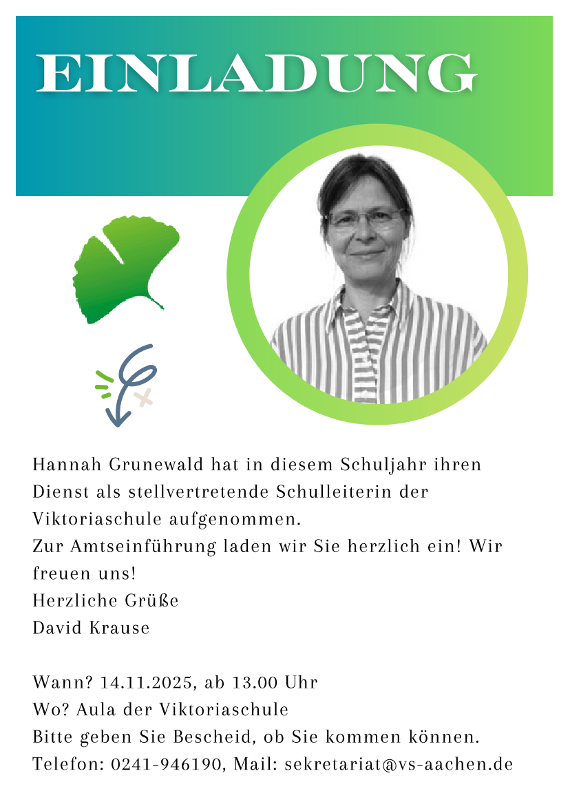 Einladung Amtseinführung Frau Hannah Grunewald