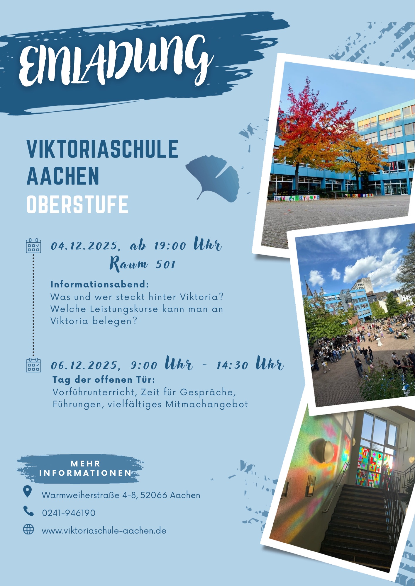 Flyer Einladung Informationsveranstaltungen Oberstufe 2025_26